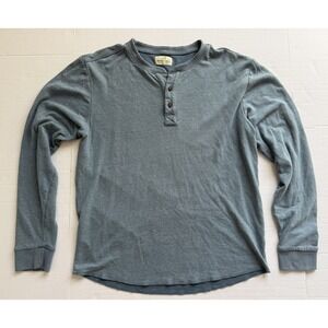 Marine Layer Men's Henley Blue Medium